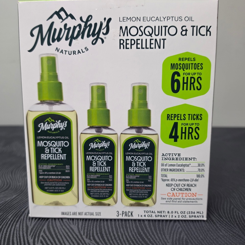 Murphy's Naturals Repellent Unisex 8oz Green Lemon Eucalyptus Oil 3-Pack Spray